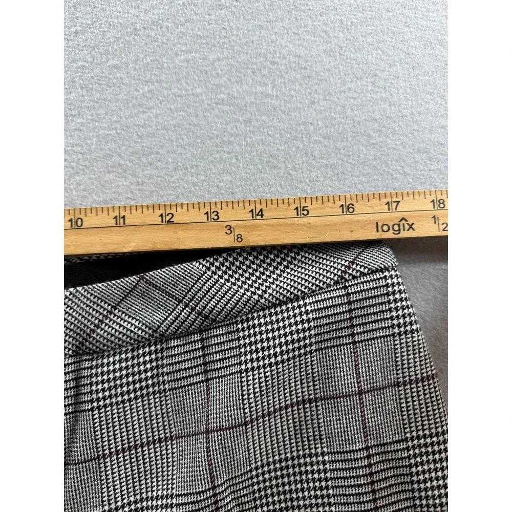 Investments Dress Pants Womens 12R Black White Plaid Glen Check Straight 34x30